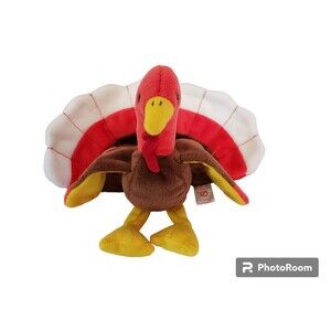 1996 TY Beanie Baby GOBBLES the Turkey 5.5 in Rare Thanksgiving Plush Beanbag